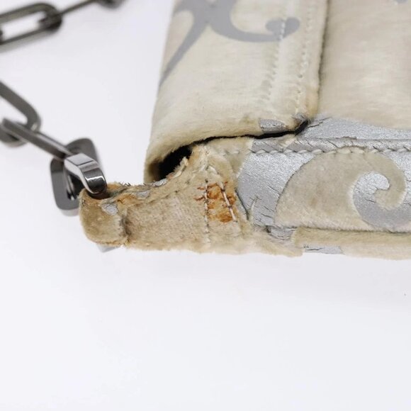 GUCCI Chain Shoulder Bag Velor White 007 2033 1705 Auth 138324 - Picture 10 of 16